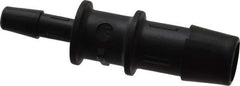 Made in USA - 1/2 x 1/4" Barb, Nylon Single Barbed Tube Reducer - Black - Apex Tool & Supply