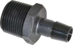 Made in USA - 1/2" Barb, 1/2, Nylon Single Barbed Tube Adapter - Black, Male - Apex Tool & Supply