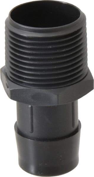 Made in USA - 1" Barb, 1, Nylon Single Barbed Tube Adapter - Black, Male - Apex Tool & Supply