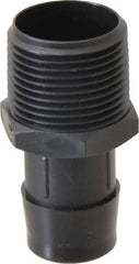 Made in USA - 1" Barb, 1, Nylon Single Barbed Tube Adapter - Black, Male - Apex Tool & Supply
