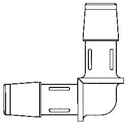 Made in USA - 1/8" Barb, Polypropylene Single Barbed Tube Elbow - Natural - Apex Tool & Supply