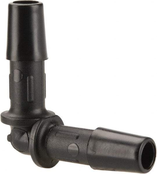 Made in USA - 1/4" Barb, Nylon Single Barbed Tube Elbow - Black - Apex Tool & Supply