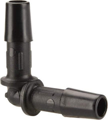 Made in USA - 1/4" Barb, Nylon Single Barbed Tube Elbow - Black - Apex Tool & Supply