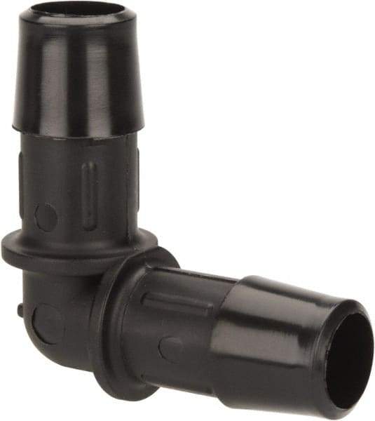 Made in USA - 1/2" Barb, Nylon Single Barbed Tube Elbow - Black - Apex Tool & Supply