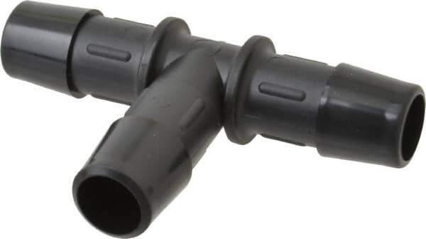 Made in USA - 1/2" Barb, Nylon Single Barbed Tube Tee - Black - Apex Tool & Supply