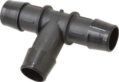 Made in USA - 3/4" Barb, Nylon Single Barbed Tube Tee - Black - Apex Tool & Supply