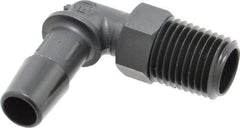 Made in USA - 3/8" Barb, 3/8, Nylon Single Barbed Tube Elbow - Black, Male - Apex Tool & Supply