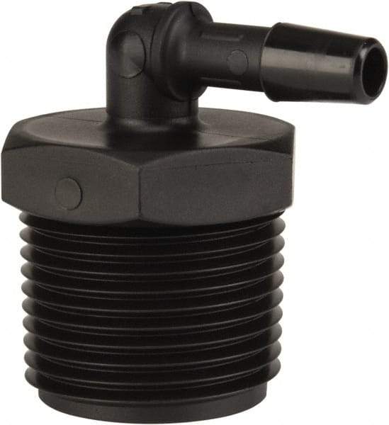 Made in USA - 1/4" Barb, 1/4, Nylon Single Barbed Tube Elbow - Black, Male - Apex Tool & Supply