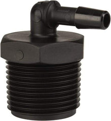 Made in USA - 1/4" Barb, 1/4, Nylon Single Barbed Tube Elbow - Black, Male - Apex Tool & Supply