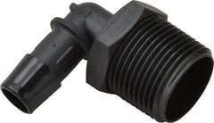 Made in USA - 1/2" Barb, 1/2, Nylon Single Barbed Tube Elbow - Black, Male - Apex Tool & Supply