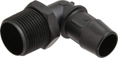 Made in USA - 3/4" Barb, 3/4, Nylon Single Barbed Tube Elbow - Black, Male - Apex Tool & Supply