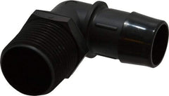 Made in USA - 1" Barb, 1, Nylon Single Barbed Tube Elbow - Black, Male - Apex Tool & Supply