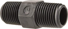 Made in USA - 1/8 NPT Nylon Threaded Tube Fitting - Black - Apex Tool & Supply