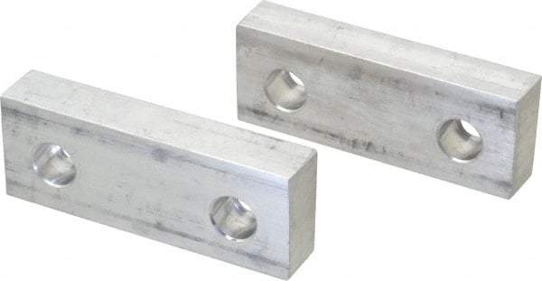 Gibraltar - 4" Wide x 1-1/2" High x 3/4" Thick, Flat/No Step Vise Jaw - Soft, Aluminum, Fixed Jaw, Compatible with 4" Vises - Apex Tool & Supply
