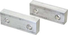 Gibraltar - 4" Wide x 1-1/2" High x 3/4" Thick, Flat/No Step Vise Jaw - Soft, Aluminum, Fixed Jaw, Compatible with 4" Vises - Apex Tool & Supply