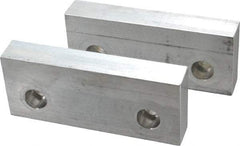 Gibraltar - 6" Wide x 2-1/2" High x 1" Thick, Flat/No Step Vise Jaw - Soft, Aluminum, Fixed Jaw, Compatible with 6" Vises - Apex Tool & Supply