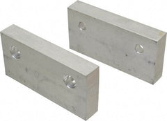 Gibraltar - 6" Wide x 3" High x 1" Thick, Flat/No Step Vise Jaw - Soft, Aluminum, Fixed Jaw, Compatible with 6" Vises - Apex Tool & Supply