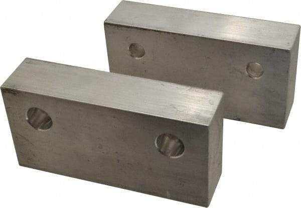 Gibraltar - 6" Wide x 3" High x 1-1/2" Thick, Flat/No Step Vise Jaw - Soft, Aluminum, Fixed Jaw, Compatible with 6" Vises - Apex Tool & Supply