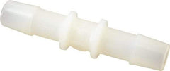 Made in USA - 3/8" Barb, Nylon Single Barbed Tube Splicer - Natural - Apex Tool & Supply