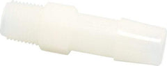 Made in USA - 3/8" Barb, 3/8, Nylon Single Barbed Tube Adapter - Natural, Male - Apex Tool & Supply