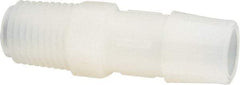Made in USA - 1/2" Barb, 1/2, Nylon Single Barbed Tube Adapter - Natural, Male - Apex Tool & Supply