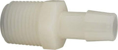 Made in USA - 1/2" Barb, 1/2, Nylon Single Barbed Tube Adapter - Natural, Male - Apex Tool & Supply