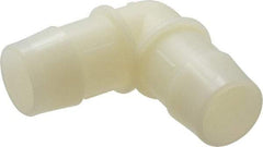Made in USA - 1" Barb, Nylon Single Barbed Tube Elbow - Natural - Apex Tool & Supply