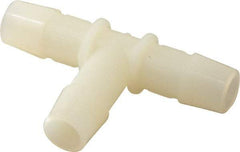 Made in USA - 1/2" Barb, Nylon Single Barbed Tube Tee - Natural - Apex Tool & Supply