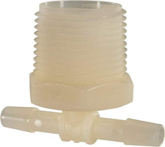 Made in USA - 1/4" Barb, 1/4, Nylon Single Barbed Tube Branch Tee - Natural, Male - Apex Tool & Supply