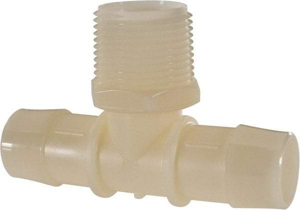 Made in USA - 1" Barb, 1, Nylon Single Barbed Tube Branch Tee - Natural, Male - Apex Tool & Supply