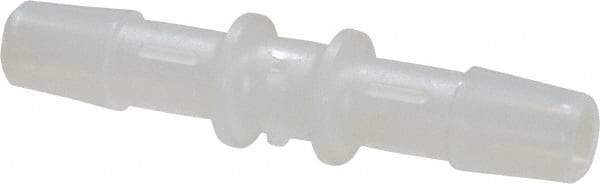 Made in USA - 5/16" Barb, Polypropylene Single Barbed Tube Splicer - Natural - Apex Tool & Supply