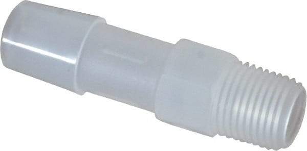 Made in USA - 3/8" Barb, 3/8, Polypropylene Single Barbed Tube Adapter - Natural, Male - Apex Tool & Supply