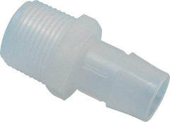 Made in USA - 3/4" Barb, 3/4, Polypropylene Single Barbed Tube Adapter - Natural, Male - Apex Tool & Supply