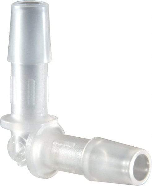 Made in USA - 1/4" Barb, Polypropylene Single Barbed Tube Elbow - Natural - Apex Tool & Supply