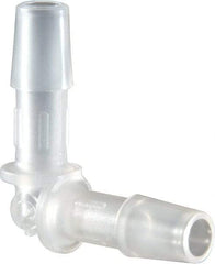 Made in USA - 1/4" Barb, Polypropylene Single Barbed Tube Elbow - Natural - Apex Tool & Supply