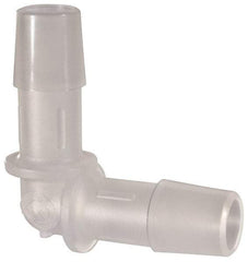 Made in USA - 3/8" Barb, Polypropylene Single Barbed Tube Elbow - Natural - Apex Tool & Supply