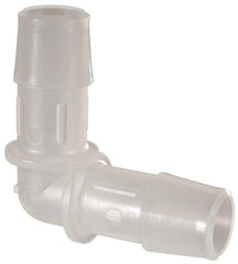 Made in USA - 1/2" Barb, Polypropylene Single Barbed Tube Elbow - Natural - Apex Tool & Supply
