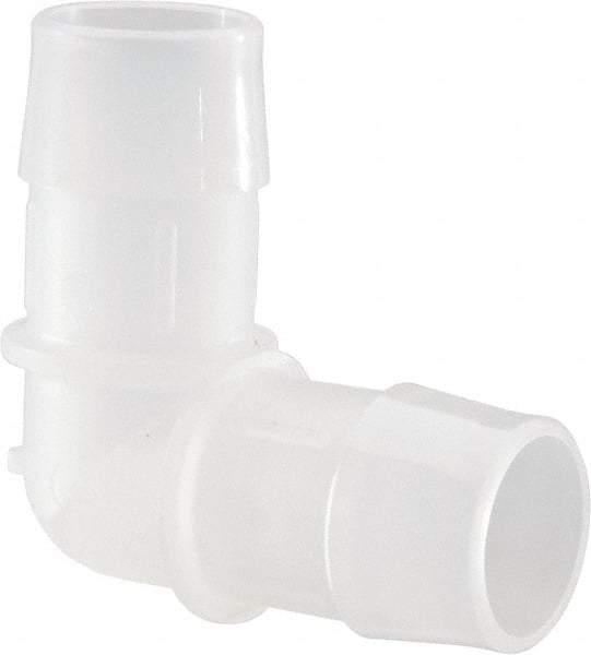 Made in USA - 1" Barb, Polypropylene Single Barbed Tube Elbow - Natural - Apex Tool & Supply