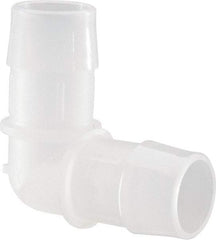 Made in USA - 1" Barb, Polypropylene Single Barbed Tube Elbow - Natural - Apex Tool & Supply