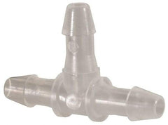 Made in USA - 3/32" Barb, Polypropylene Single Barbed Tube Tee - Natural - Apex Tool & Supply