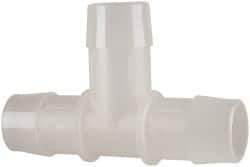 Made in USA - 1" Barb, Polypropylene Single Barbed Tube Tee - Natural - Apex Tool & Supply