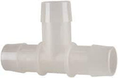 Made in USA - 1" Barb, Polypropylene Single Barbed Tube Tee - Natural - Apex Tool & Supply