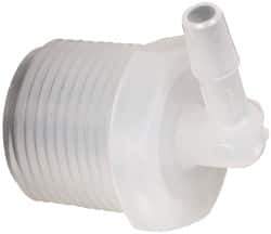 Made in USA - 1/4" Barb, 1/4, Polypropylene Single Barbed Tube Elbow - Natural, Male - Apex Tool & Supply