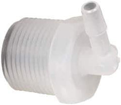 Made in USA - 1/4" Barb, 1/4, Polypropylene Single Barbed Tube Elbow - Natural, Male - Apex Tool & Supply
