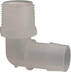 Made in USA - 1" Barb, 1, Polypropylene Single Barbed Tube Elbow - Natural, Male - Apex Tool & Supply