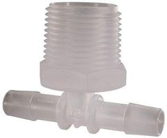 Made in USA - 3/8" Barb, 3/8, Polypropylene Single Barbed Tube Branch Tee - Natural, Male - Apex Tool & Supply
