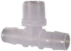Made in USA - 3/4" Barb, 3/4, Polypropylene Single Barbed Tube Branch Tee - Natural, Male - Apex Tool & Supply