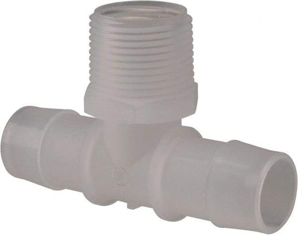 Made in USA - 1" Barb, 1, Polypropylene Single Barbed Tube Branch Tee - Natural, Male - Apex Tool & Supply