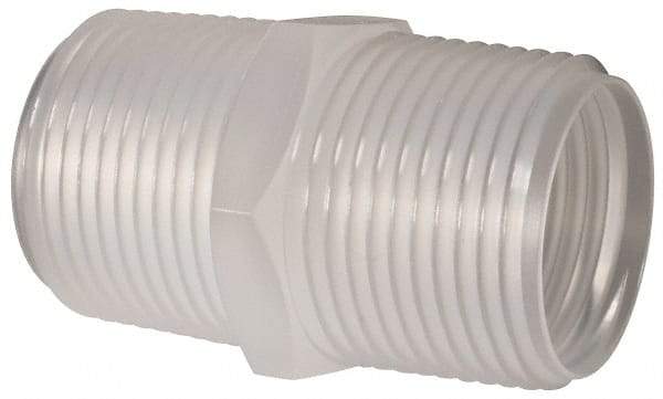 Made in USA - 1 NPT Polypropylene Threaded Tube Fitting - Natural - Apex Tool & Supply