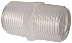 Made in USA - 1 NPT Polypropylene Threaded Tube Fitting - Natural - Apex Tool & Supply